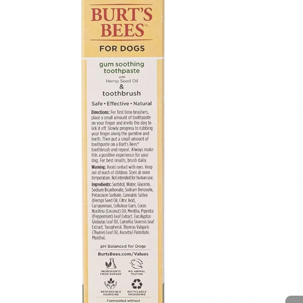 Dog Toothbrush and Toothpaste from Burt's Bees, Gum Soothing